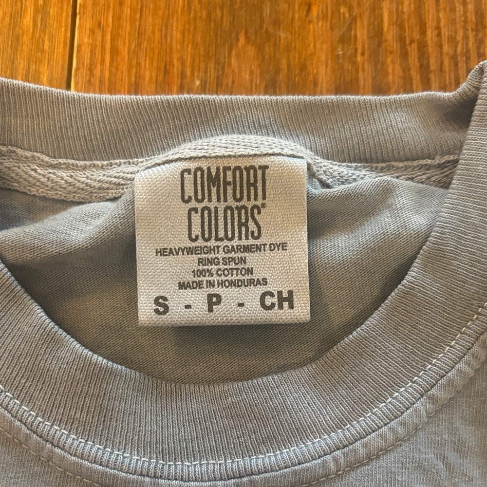 Comfort Colors blue Tee with Duck on Bicycle - Picture 2 of 3